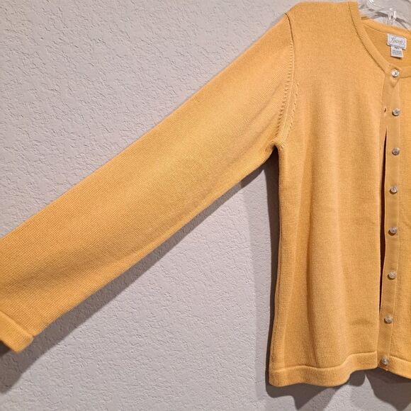 Foxcroft Mustard Yellow Cardigan Shell Buttons 100% Cotton Corpcore Women's S - Picture 7 of 7